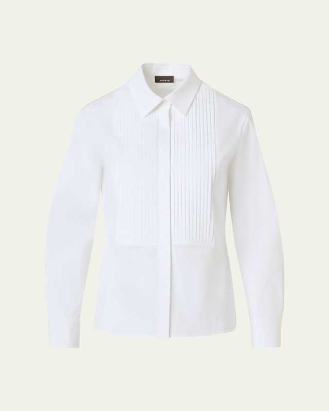 Pleated Bib-Front Shirt